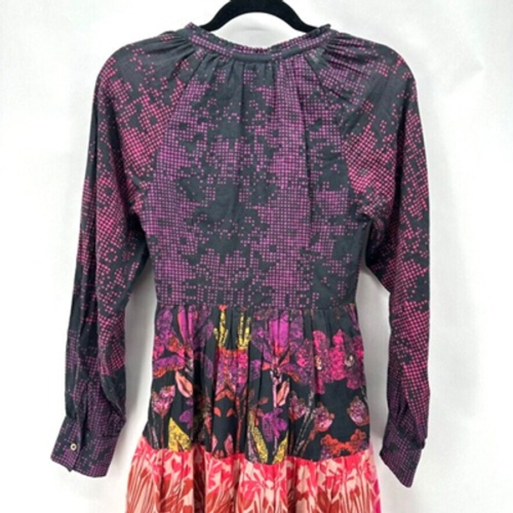 Roopa Pemmaraju Calla‎ Tiered Maxi Dress Size XS Floral Long Sleeve Boho Cottage - Picture 8 of 11